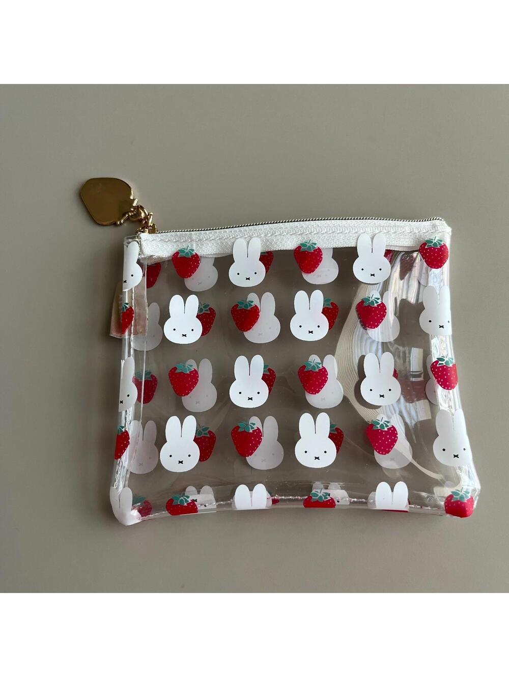 Miffy Clear Pouch Strawberry Square New - Picture 2 of 2